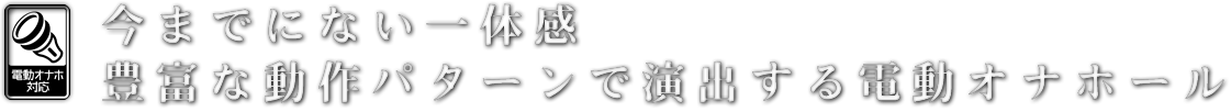 今までにない一体感 豊富な動作パターンで演出する電動オナホール